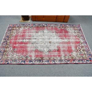 3.5x6.2 ft Turkish Rug, Rug, <b>Red</b> Camouflage Rug <b>Wool</b> - Product Image 3
