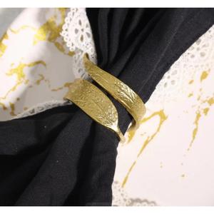 Anneau de serviette en forme de feuille d'or pour table de dîner, serviette décorative de luxe, anneau en tissu, style américain, restaurants, vaisselle, porte-serviettes - Product Image 6