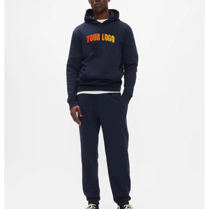 2025 <b>Men's</b> Casual Style Custom Gymwear 2-Piece Cotton Blend Tracksuit for Winter Breathable Hoodie and Joggers Sweatsuit For <b>Man</b> - Product Image 1