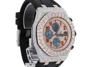 Montre en acier inoxydable entièrement sertie de pierres, analogique, verre classique, date, chiffres romains, mouvement mécanique, prix bas, haute qualité, vente - Product Image 3