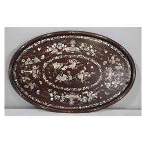 Plats de service en bois de style marocain pour la décoration de l'Aïd avec travail en nacre, plateau à dessert découpé au laser, forme personnalisée, plateau à chocolat - Product Image 5