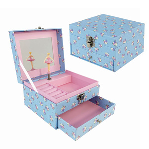 Boîte à musique <span class=keywords><strong>en</strong></span> papier écologique YIYU avec manivelle, fleurs de ballerine, miroir et tiroir, cadeau pour filles et femmes - Product Image 1