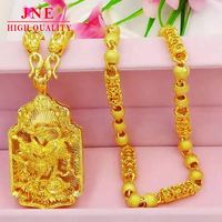 Boutique Pendentif Dragon Plaqué Or en Laiton Électrolytique Imitation Or Bijoux Dominateur Hommes Fortune KIRIN Pendentif Ensemble Chaîne