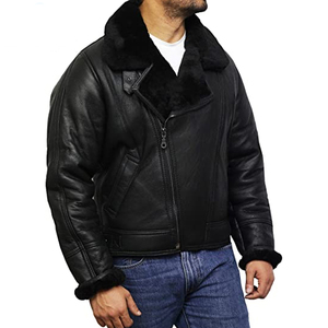 Personnalisé Hommes B3 Shear-Ling Vestes Professionnel Fait À La Main Confortable Fermeture Éclair Complète Manches Longues Stand Toile OEM Service - Product Image 3