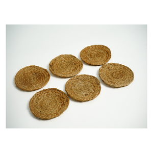 Sets de 6 dessous-de-plat en jute tressée naturelle de qualité supérieure, 12x12 cm - Tapis de table écologiques pour la salle à manger, réutilisables, rustiques et faits à la main - Product Image 5