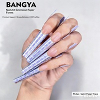 Formes à ongles en aluminium personnalisées avec logo, 300 pièces, étiquette privée, pour extension d'ongles en gel acrylique