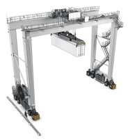 Grue à conteneurs sur pneus entièrement automatique de 35 tonnes avec certificat CE pour port et esplanade