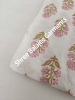 Tissu 100% Coton Pur Écologique Imprimé Floral Indien à la Main Multicolore pour Chemises, Housses de Parasol et Sacs
