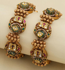 24 Carat Solid <b>Gold</b> <b>Plated</b> Handmade Bracelet Exclusive Premium Quality Brass Original Antique Rajwadi <b>Bangles</b> - Product Image 2