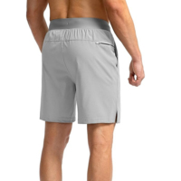 Nouveau design 2025 – Short gris pour homme avec taille élastique et cordon de serrage, en polyester, séchage rapide, respirant, décontracté, pour l'extérieur, avec fentes latérales