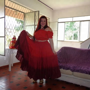 Của phụ nữ 25 yard cotton Tribal Fusion váy cho buổi tối bên Breathable TIE DYE belly dance GYPSY phong cách đế chế lông - Product Image 1