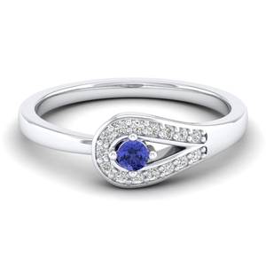 REYES, superventas, anillo de propuesta de boda de moissanita de Plata de Ley 925 para mujer, corte redondo, joyería de piedras preciosas de tanzanita de 0.08Ct - Product Image 5