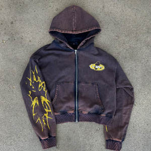 300 GSM 100% Cotton Fleece Sudadera con capucha con cremallera para hombre con serigrafía y envío rápido Premium Low MOQ para hombres - Product Image 3