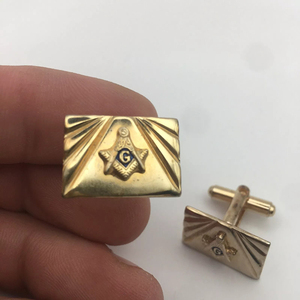 Vtg Vàng Tone masonic Khuy măng sét <span class=keywords><strong>g</strong></span> la bàn freemasons đồ trang sức nhanh chóng vận chuyển 2025 Cuff liên kết Thương hiệu Mới Master Mason Khuy măng sét - Product Image 2