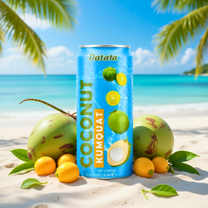 Agua de Coco 100% Pura y Fresca, Sabor Kumquat, 330ml, Lata Esterilizada, Venta al Por Mayor, Alta Calidad, Original, OEM/ODM - Product Image 1