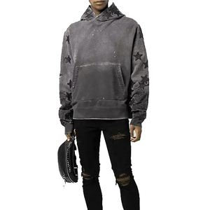 เสื้อฮู้ดดี้แบบสวมหัวผ้าคอตตอน100% ปักลายดาวมีลาย3D ดีไซน์ใหม่2025 - Product Image 4