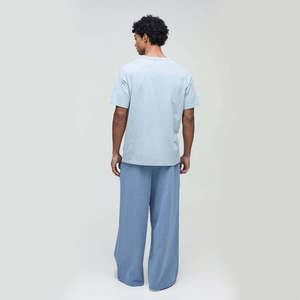 Vente en gros de pantalons de survêtement baggy surdimensionnés personnalisés pour hommes, jogging de gym en éponge française à jambes larges, pantalon droit évasé à rayures - Product Image 2