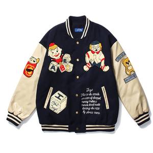 High Quality Vintage Style Bomber Varsity Jacket Embroidered <b>Wool</b> <b>Coat</b> Trendy Patchwork College Oversized <b>Winter</b> Canvas Material - Product Image 1