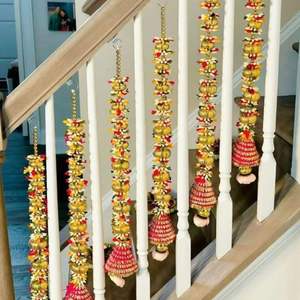 Guirnalda de cuerda de flores artificiales para decoración del hogar tradicional india para boda Mandap Party Festival evento escenario y telón de fondo - Product Image 1