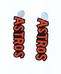 Vente en gros de bijoux de mode décoratifs perlés à la main Game Day Boucles d'oreilles pour amateurs de jeux Boucles d'oreilles de couleur orange et noire - Product Image 6