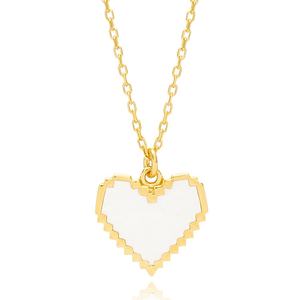 Colgante de diseño de corazón delicado de esmalte blanco, venta al por mayor turca, joyería artesanal de Plata de Ley 925 - Product Image 4