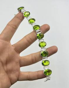 Handmade Peridot Bracelet Sterling Silver Jewelry August Birthstone <b>Gift</b> <b>For</b> <b>Women</b> Elegant <b>Unique</b> - Product Image 4