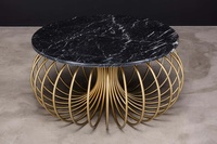 AK laiton fait à la main métal fil rond Table basse noir fini haut verre Design attrayant pour meubles d'hôtel/meubles de maison