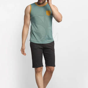 Débardeur d'entraînement décontracté pour hommes en tissu tricoté respirant Meilleur haut de gymnastique uni en gros - Product Image 5