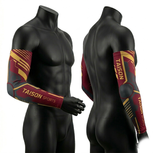 Manguitos de Fútbol para Hombre, Poliéster y Spandex Premium, Absorbentes de Humedad, Paneles Gráficos en Naranja, Azul Marino y Blanco, Logotipo Personalizado con Sublimación - Product Image 5