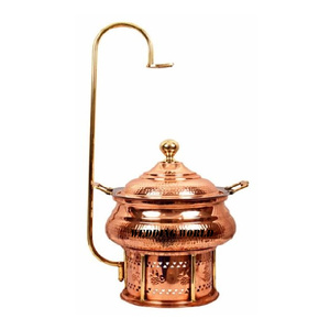 Plato de frotamiento de cobre de alta calidad hecho a mano diseñador plato de comida forma personalizada suministros de Hotel calentador de alimentos de lujo - Product Image 1