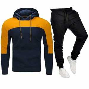 Conjunto de chándal para hombre, conjunto de dos piezas, pantalones de chándal holgados de peso pesado para hombre, Sudadera con capucha, pantalones acampanados y conjuntos de Sudadera con capucha para hombre - Product Image 1