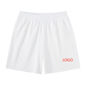 Short d'été décontracté pour homme en tissu peigné 100% polyester Logo avant Taille haute Cordon respirant Service OEM - Product Image 1