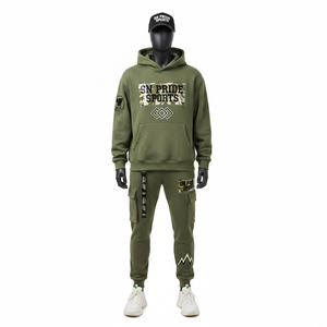 Chándales Unisex Casuales de Color Liso, Elegantes y Cálidos para Aventuras Invernales, Bordado de Alta Calidad, Transpirables, 100% Algodón Felpa - Product Image 1