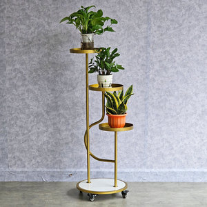 Sturdy Iron Plant <b>Stand</b> with Stone Base 48x39x109cm for Indoor Decor and Flower <b>Pots</b> Living Room Use - Product Image 3