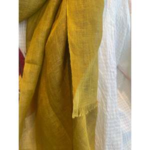 Écharpe longue et légère en lin pour femme, style mousse, 75x200cm, teinte unie - Product Image 3