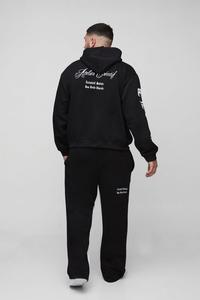 WholeSale Custom Hoodie Sweatpants Jogger Set <b>Cargo</b> <b>Pant</b> Tracksuit <b>Oversized</b> Plus Boxy Official Embroidery Hooded Relaxed Flare - Product Image 6