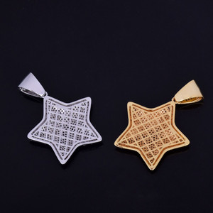 Elegante 18K oro plata esterlina 925 Moissanite Pentágono estrella colgante estilo occidental Hip Hop colgantes y dijes - Product Image 6