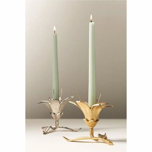 Juego de Candelabros de Metal de Lujo con Forma de Flor, Acabado Dorado y Plateado, Centro de Mesa para Bodas, Navidad, Pascua, Decoración del Hogar, Hecho a Mano - Product Image 1