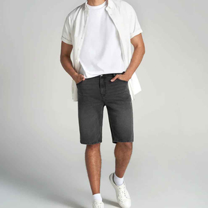 Pantalones Cortos de Mezclilla Tejidos Casuales de Cintura Media, Rectos, Ligeros, Transpirables y Ecológicos, 100% Algodón, para Hombre, Estilo Urbano, OEM - Product Image 5