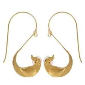 SOUMYA CREATIONS ต่างหูแฟชั่นอินเทรนด์สำหรับผู้หญิง ทองเหลืองทำมือ ชุบทอง - Product Image 2
