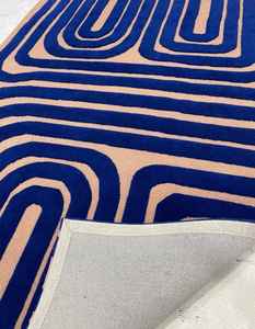 พรมทอมือแบบทอและพรมวิสคอสทำมือแบบโมเดิร์นทำด้วยมือ100% ขนสัตว์สูงแบบห่วงตัดแนวแอบสแตรกต์สำหรับปูพื้นห้องนั่งเล่น - Product Image 6