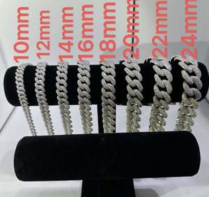 VVS Moissanite 925สเตอร์ลิงเงินสไตล์ฮิปฮอป12มม. 8นิ้วสีขาวชุบทองจี้ตัดเจ้าหญิงรวมขนาด - Product Image 2