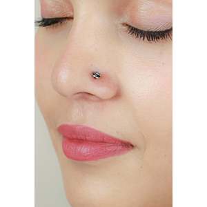 925 Silver Nosepin Tribal Rose Pattern Nazakat Stainless Steel <b>Titanium</b> Body Jewelry Cut Diamond Nose <b>Rings</b> Studs 14K Main Opal - Product Image 1