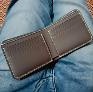 Portefeuille en cuir véritable de qualité supérieure pour homme, marron, à double rabat, avec protection RFID, portefeuille pour homme - Product Image 1