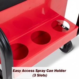 Rolling Mechanic Stool Chest with3 Drawers, Tool Tray with <b>Padded</b> <b>Chair</b> Seat,360 Swivel Casters, 350lbs Load GAPGAR025 - Product Image 2