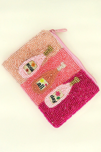 Monedero de cuentas estilo bohemio, regalos de Papá Noel, monedero bordado con cuentas de semillas de la India - Product Image 5