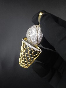 Colgante de Hip Hop con diseño de helado de diamantes de moissanita de corte brillante redondo y Plata de Ley 925 de moda para hombres y mujeres - Product Image 4