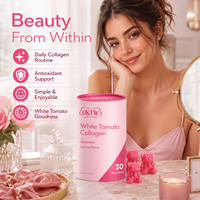 OKTW Witte Tomaten Collageen Gummies Citroensmaak Huidverhelderende Ontgiftende Suikerarme Beauty Supplement Beer Gummies Dagelijkse Orale Toediening