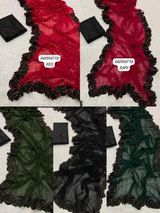 Sari en modal rayonne brodé lourd, vêtement de fête de créateur, nouvelle arrivée, dernière collection, sari sexy pour fille, pièce de blouse, Inde, Gujarat, meilleur - Product Image 4