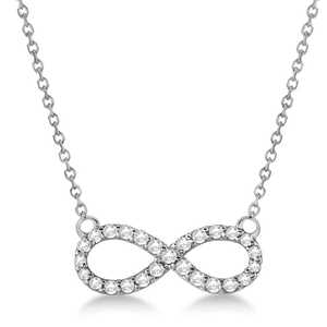 Collier pendentif en or blanc 14 carats avec diamants torsadés en forme d'infini avec diamants de 0,50 ct - Product Image 2